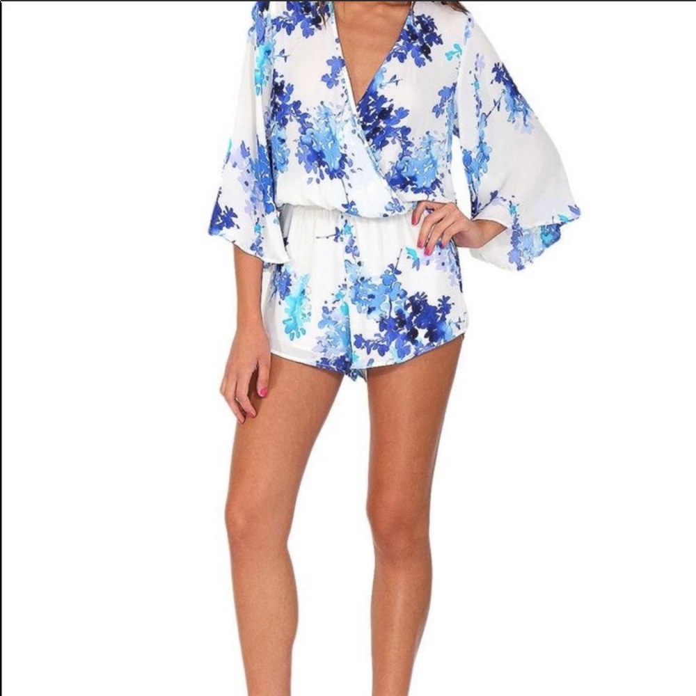 Olivaceous floral romper